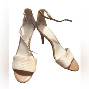 Calvin Klein Beige Ankle Strap Heels